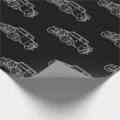 Retro Simple Elegant Black White Classic Cars Cadeaupapier (Hoek)