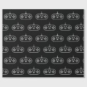 Retro Simple Elegant Black White Console Cadeaupapier (Vlak)