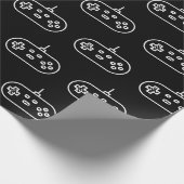 Retro Simple Elegant Black White Console Cadeaupapier (Hoek)