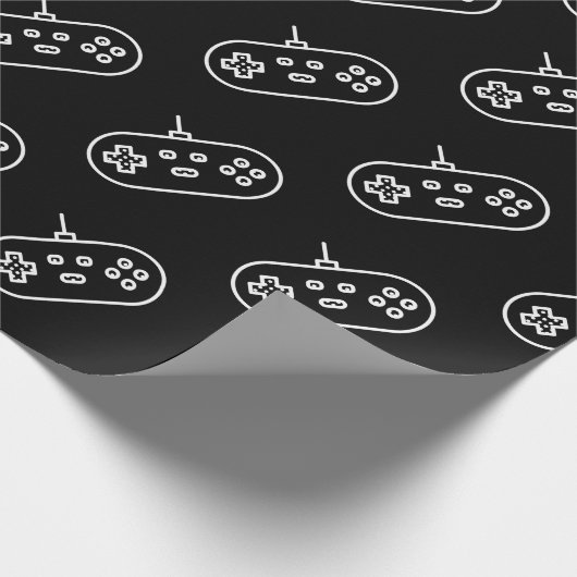 Retro Simple Elegant Black White Console Wrapping Cadeaupapier (Hoek)