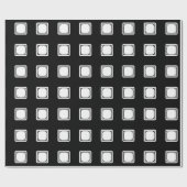 Retro Simple Elegant Black White Shaptern Cadeaupapier (Vlak)