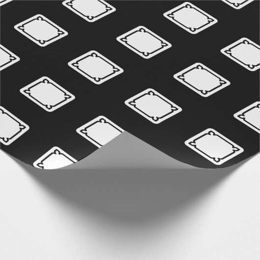 Retro Simple Elegant Black White Shaptern Cadeaupapier (Hoek)