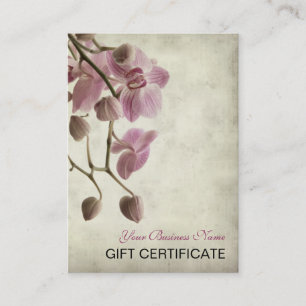 Retro Simple Floral Cadeat Certificate Kortingskaartje