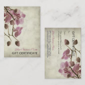  Retro Simple Floral Cadeat Certificate Kortingskaartje (Voorkant / Achterkant)