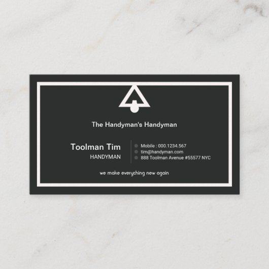 Retro Simple Lamp Shade Border Handyman Visitekaartje (Voorkant)