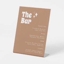 Retro  Simple Modern Wedding Bar Reclamebord Met Voetstuk