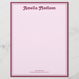 Retro Simple Pink Letterhead Briefhoofd