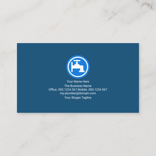 Retro Simple Plumber Signage Plumbing Contractor Visitekaartje (Achterkant)