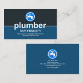 Retro Simple Plumber Signage Plumbing Contractor Visitekaartje (Voorkant / Achterkant)