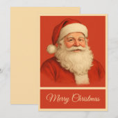 Retro Simple Vintage Christmas Santa Claus Feestdagenkaart (Voorkant / Achterkant)