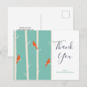 Retro Sinaas Vogels op Berk Boom Dank U Briefkaart (Voorkant / Achterkant)