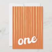 Retro Sinaasappel 1e verjaardag Uitnodiging (Achterkant)