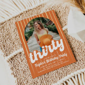 Retro Sinaasappel 30 verjaardagen Kaart