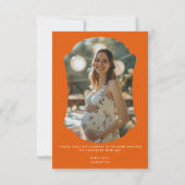 Retro Sinaasappel Abstract Foto Lijst Baby shower Bedankkaart (Achterkant)