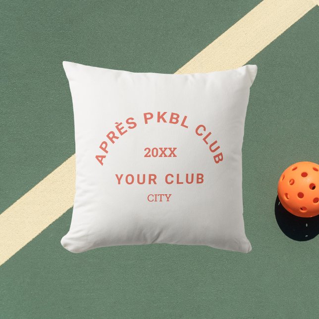 Retro Sinaasappel Après PKBL Club Crest Pickleball Buitenkussen (Creator heeft geüpload)
