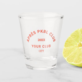 Retro Sinaasappel Après PKBL Club Crest Pickleball Shot Glas