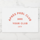Retro Sinaasappel Après PKBL Club Crest Pickleball Sparkling Wijnetiket (Enkel label)