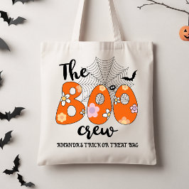Retro Sinaasappel Black Boo Crew Trick or treat Ta Tote Bag