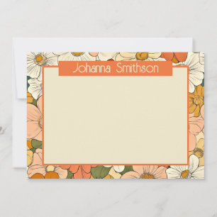Retro Sinaasappel Bloemen 5x7 Horizontale Statione