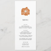 Retro Sinaasappel Bloemen Logo Bruiloft Menu (Voorkant)