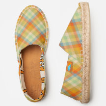 Retro Sinaasappel Blue Cream Sunset Plaid Gingham