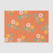 Retro Sinaasappel Boho Daisy Bouquet Pattern Tissuepapier (Voorkant)