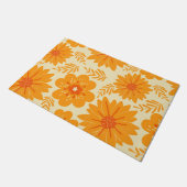 Retro  Sinaasappel Botanische Bloempatroon Herfst Deurmat (Schuin)