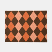 Retro Sinaasappel & Bruin Herfst Argyle Deurmat (Voorkant)