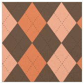 Retro Sinaasappel & Bruin Herfst Argyle Stof (Close Up)