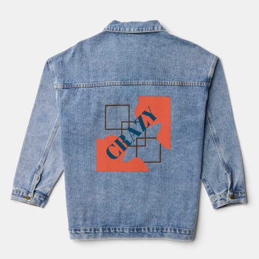 Retro Sinaasappel Crazy Denim Jacket (Achterkant)