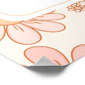 Retro Sinaasappel Daisy Bloemen Trouwstoel Grafiek Poster (Hoek)