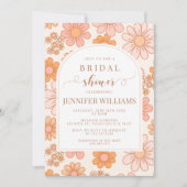 Retro Sinaasappel Daisy Floral Boho Arch Vrijgezel Kaart (Voorkant)