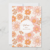 Retro Sinaasappel Daisy Floral Boho Arch Vrijgezel Kaart (Achterkant)