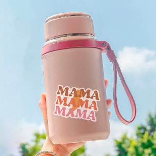 Retro Sinaasappel en Geel Mama Vinyl Sticker