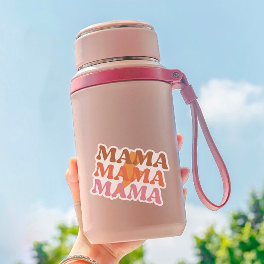 Retro Sinaasappel en Geel Mama Vinyl Sticker
