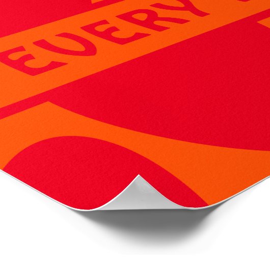 Retro Sinaasappel en Groovy Red Hearts Poster (Hoek)