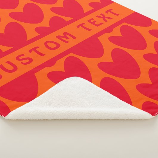 Retro Sinaasappel en Groovy Red Hearts Sherpa Deken (3/4)