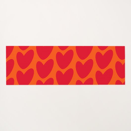 Retro Sinaasappel en Groovy Red Hearts Yogamat (Achterkant (horizontaal))