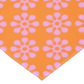 Retro Sinaasappel en roze bloemmotief tafelkleed (Gekanteld)
