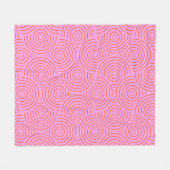 Retro Sinaasappel en Roze Groovy Lines Patroon Fleece Deken (Voorkant (Horizontaal))