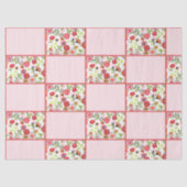 Retro Sinaasappel en Roze Mid Century  Bloemen Tissuepapier (Voorkant)