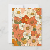 Retro Sinaasappel Floral A6 Verticale briefpapier  Notitiekaartje (Achterkant)