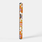 Retro Sinaasappel Flowers iPhone Case iPhone 15 Case (Rechterkant)
