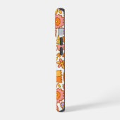 Retro Sinaasappel Flowers iPhone Case iPhone 15 Case (Linkerkant)