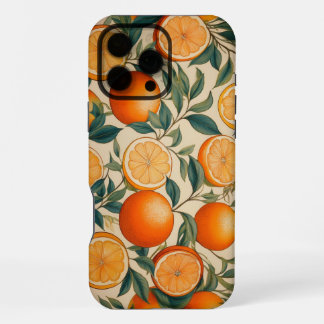 Retro Sinaasappel Fruitpatroon iPhone 16 Pro Max H Hoesje