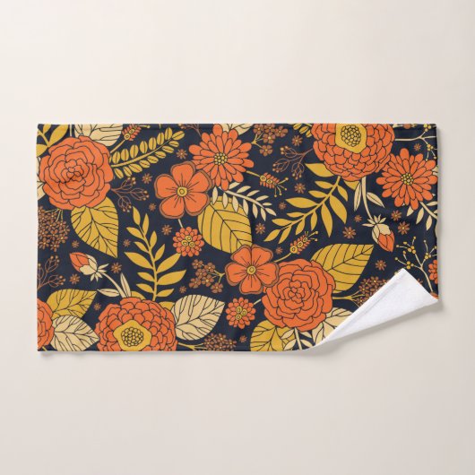 Retro-Sinaasappel, geel en zeeminkel Bad Handdoek (Handdoek)