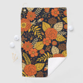 Retro-Sinaasappel, geel en zeeminkel  Golfhanddoek (Insitu)