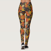 Retro-Sinaasappel, geel en zeeminkel Leggings (Achterkant)
