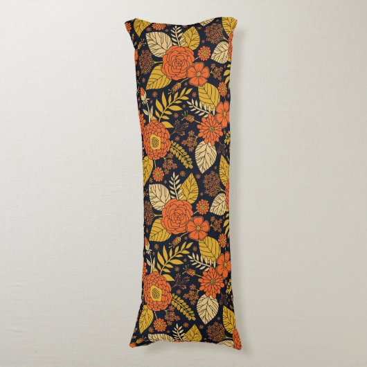 Retro-Sinaasappel, geel en zeeminkel Lichaamskussen (Voorkant Verticaal)