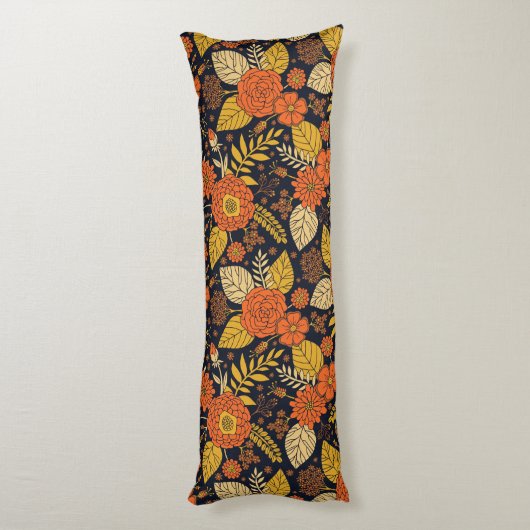 Retro-Sinaasappel, geel en zeeminkel Lichaamskussen (Achterkant (Verticaal))